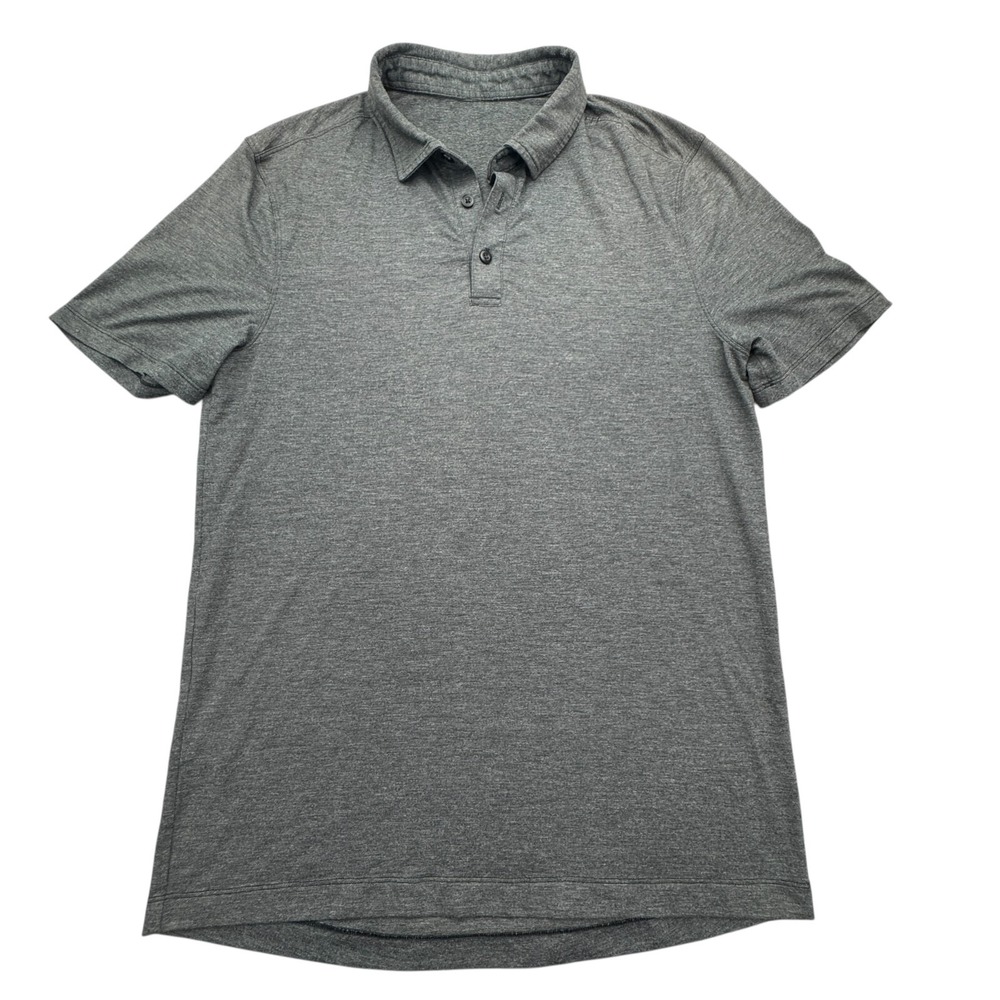 Lululemon Polo Shirt Mens Small Gray Performance Evolution Casual Short Sleeve